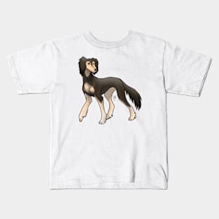 Dog - Saluki - Feathered Black and Tan Kids T-Shirt